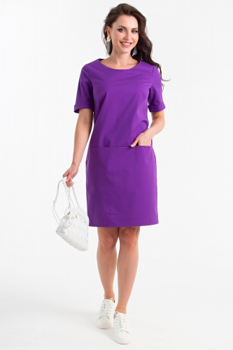 Платье хлопковое "Люси" (пурпурное) П1376-13