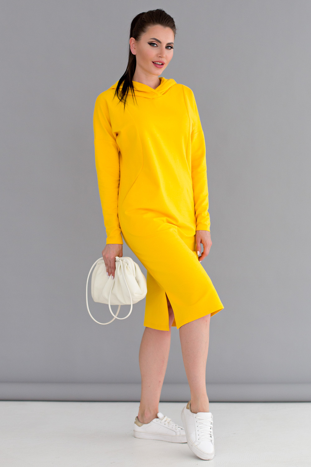Платье из футера "СтритСтайл" (желтый) П1535-18 оптом от LT Collection