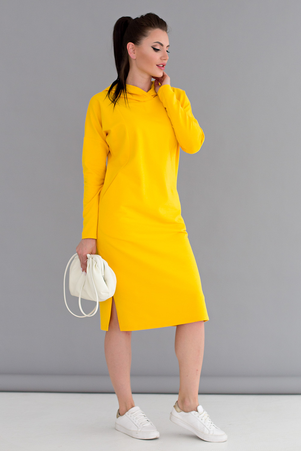 Платье из футера "СтритСтайл" (желтый) П1535-18 оптом от LT Collection