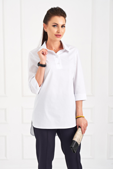 Рубашка хлопковая "Ириана" (белая) Б844-3