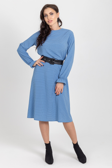 Платье Манила (горох небесно-голубой) П1194-15