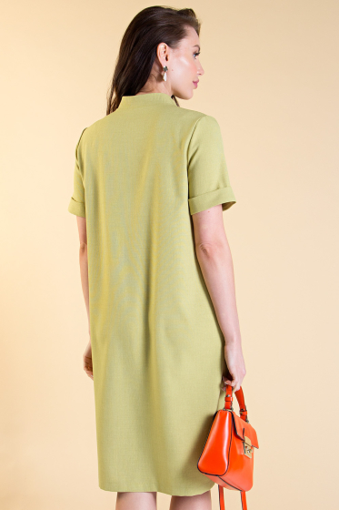Платье-рубашка "Гретта" (олива) П1382-15