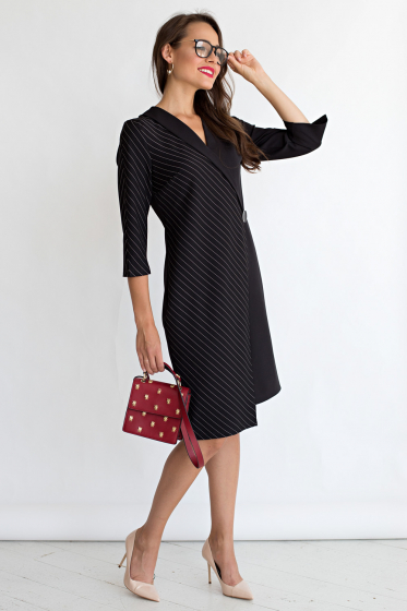 Платье "Гламурная бизнес-леди" (черное) П1623-1