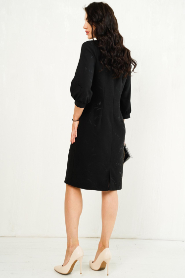 Платье в деловом стиле "Капля" (черное) П928-8