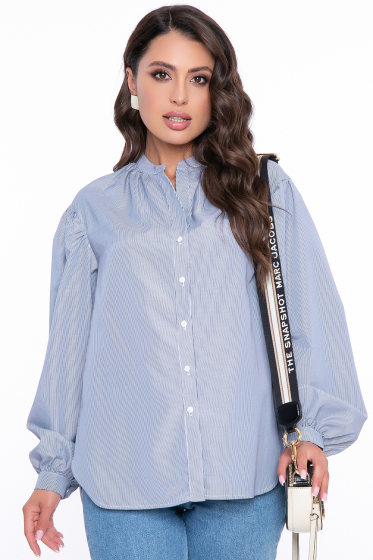 Рубашка с объёмными рукавами "Эльза" (полоска) Б2720
